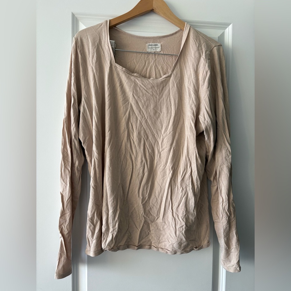 Women's Beige Long Sleeve Top